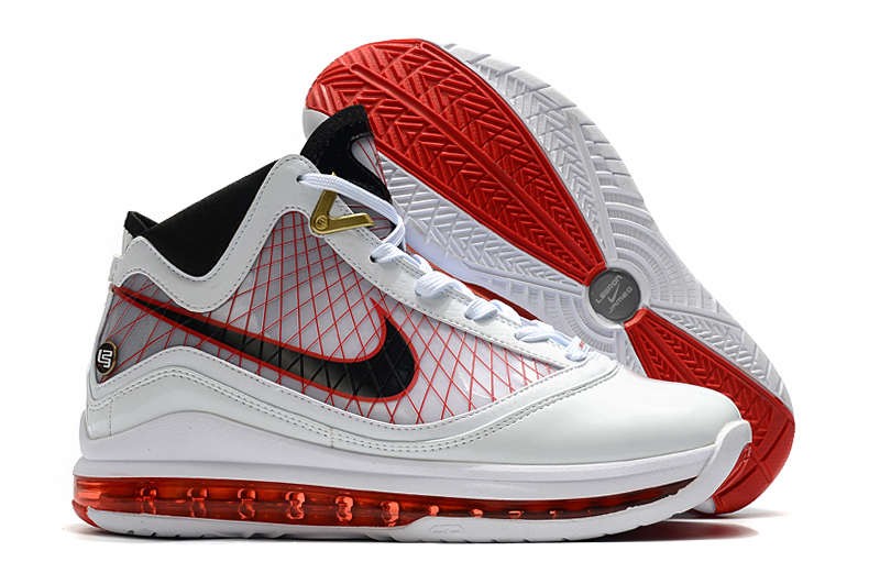 RvceShops 106 Nike Zoom Lebron VII 7 Retro QS White Black Red