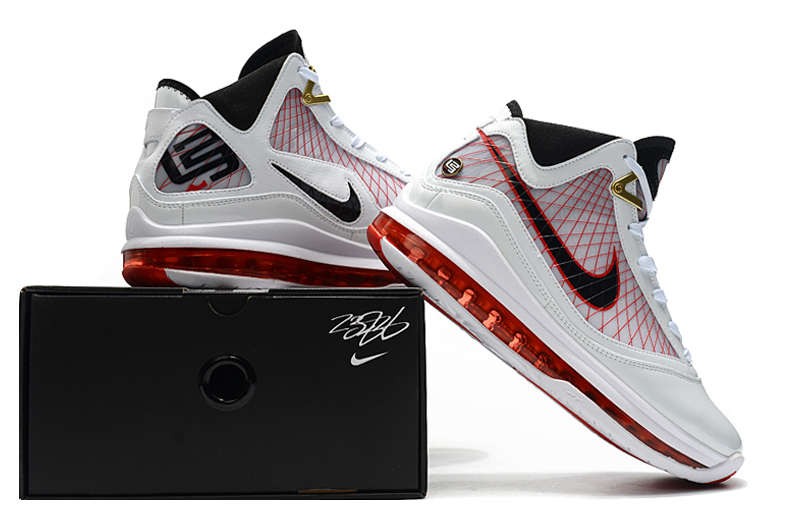 RvceShops 106 Nike Zoom Lebron VII 7 Retro QS White Black Red