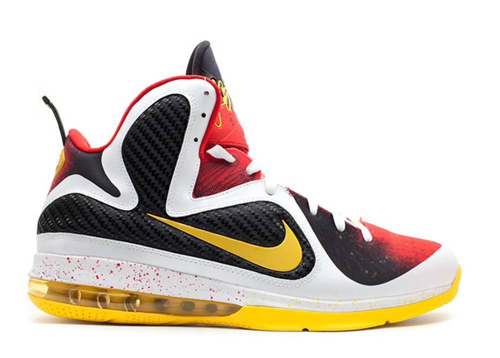 103 Zoom Lebron 9 Nike Lebron 9 Championship Pack White Black Yelow Red 469764 GmarShops hidden treasure in nike shox sale