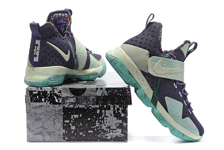 Lebron XIV 14 Nike LeBron Low XIV 14 All star Deep purple light green noctilucent basketball men shoes lighters shoe care T Shirts Kids GmarShops