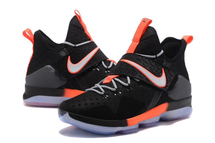 Lebron james shoes black and orange shop