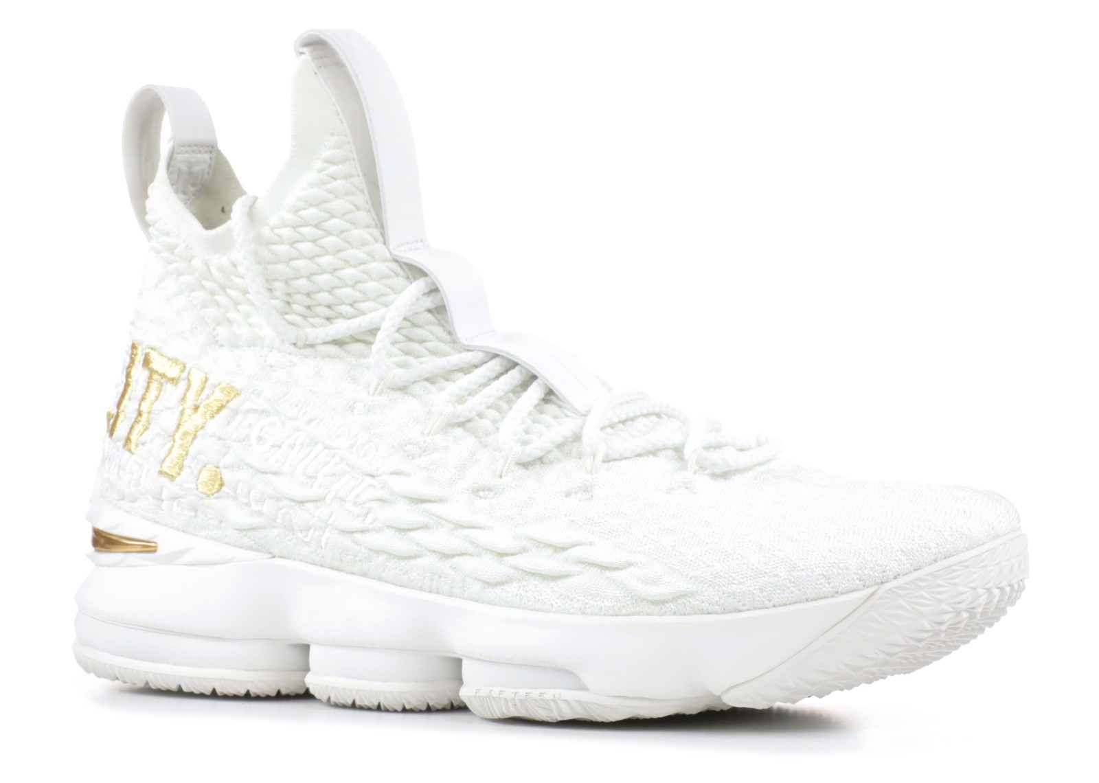 Lebron 15 white cheap and gold equality