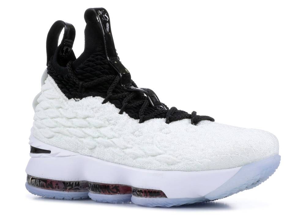 Nike Lebron 15 Gs Graffitti White Black AQ6176-100 adalah merek