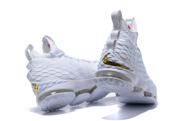 Zoom Lebron XV 15 Nike Zoom Lebron XV 15 Men Basketball Shoes White Gold Botas Grace Shoes BvfShops