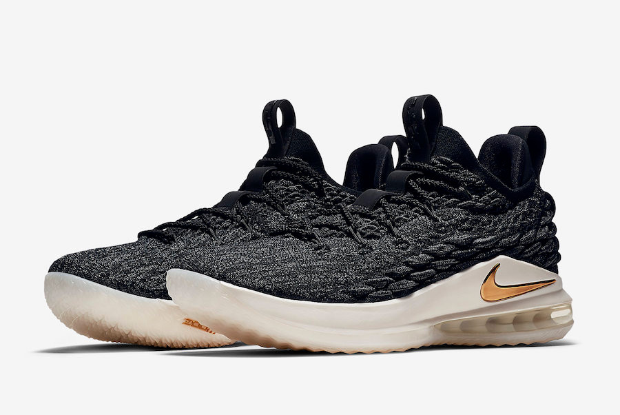 Zoom Lebron XV 15 Low Nike Zoom LeBron 15 Low Metallic Gold Black AO1756 GaleriahitShops 001 Nike Air Jordan 1 Mid White Onyx EU43 US9.5