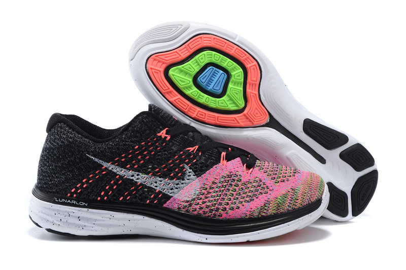 Nike Flyknit Lunar 3 Black White Pink 