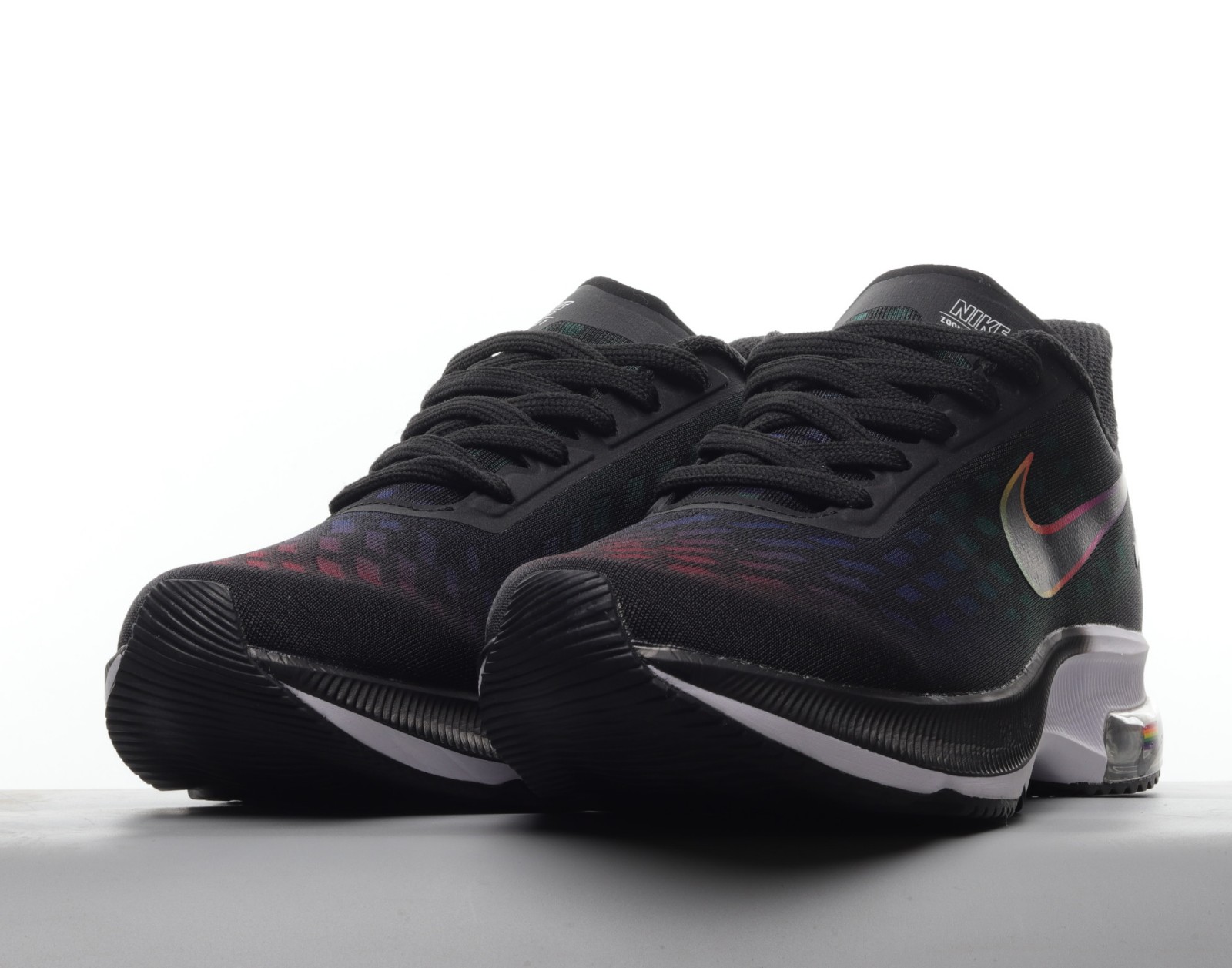 Nike black and rainbow shoes sales
